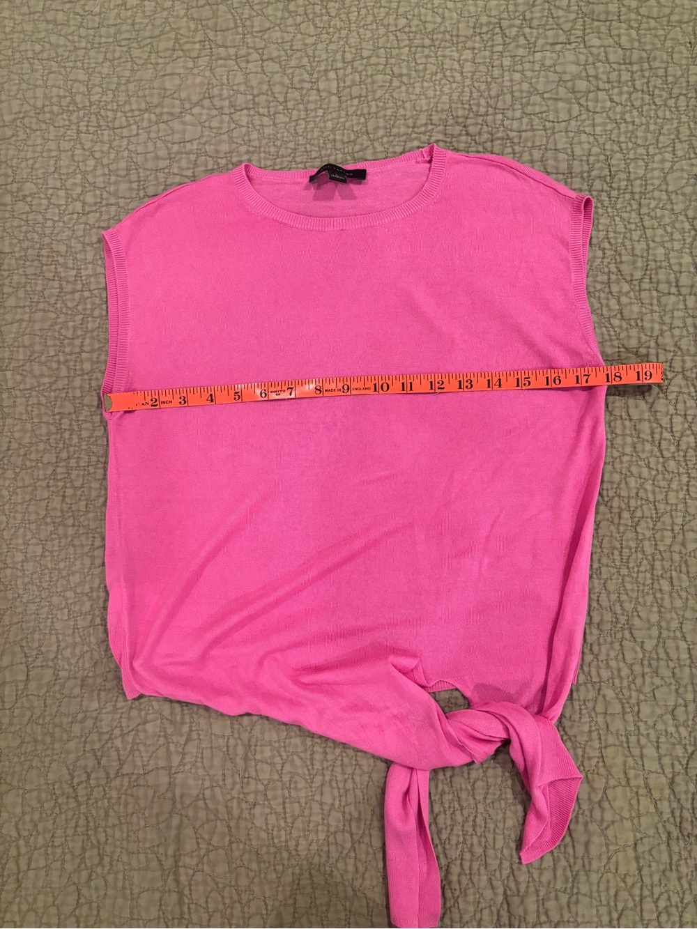 ๐ 3/$15 Ann Taylor Tie Waist Shell Top Pink S - Picture 5 of 8
